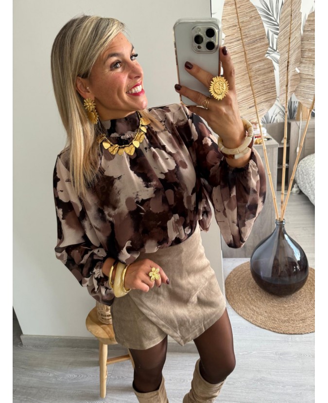 JUPE SHORT LEE - TAUPE