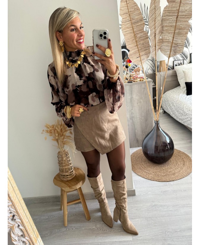 JUPE SHORT LEE - TAUPE