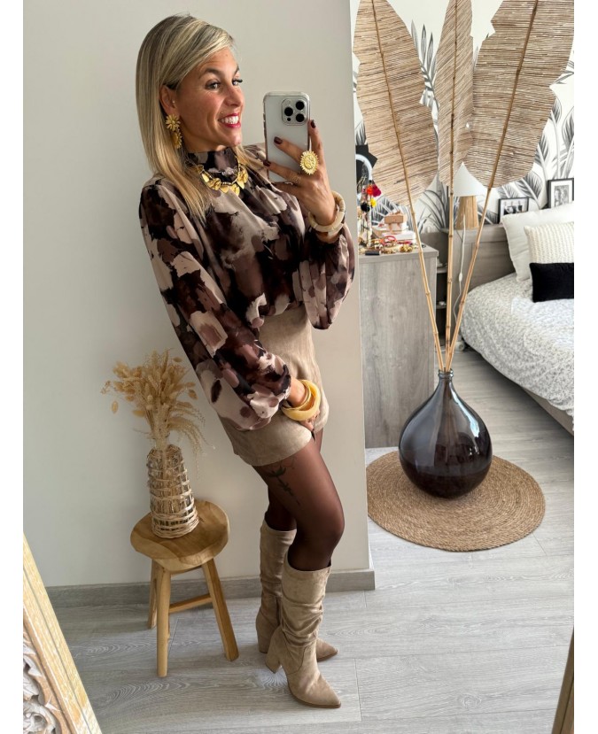 JUPE SHORT LEE - TAUPE