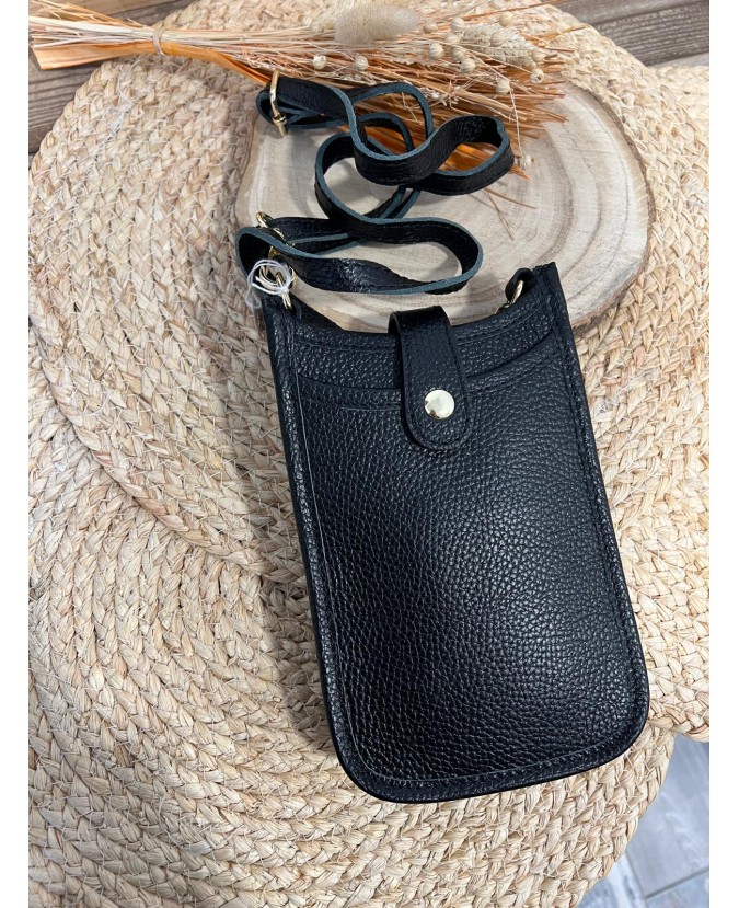 POCHETTE TÉLEPHONE ORNA - NOIR