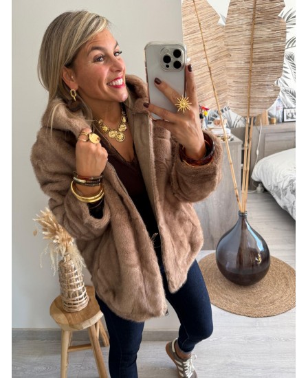 MANTEAU FAYCAL - TAUPE