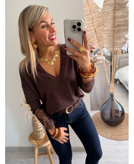 PULL ELTON - CHOCOLAT