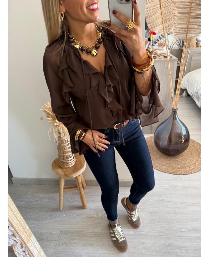 BLOUSE AELYS - CHOCOLAT