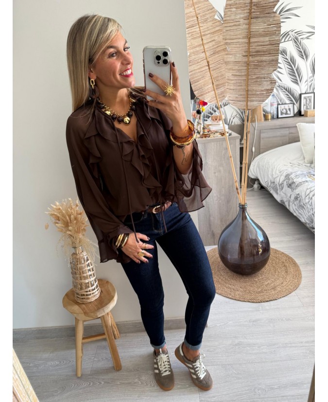 BLOUSE AELYS - CHOCOLAT