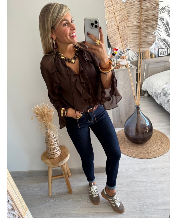 BLOUSE AELYS - CHOCOLAT