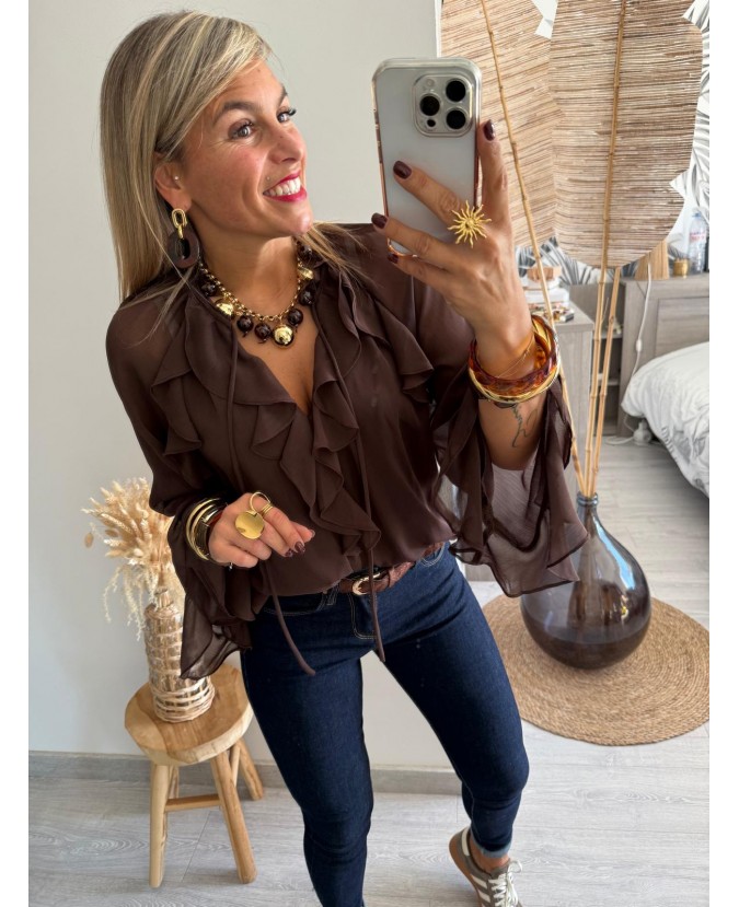 BLOUSE AELYS - CHOCOLAT