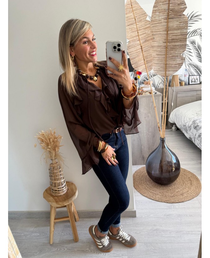 BLOUSE AELYS - CHOCOLAT
