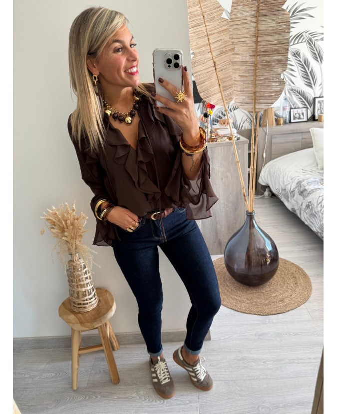 BLOUSE AELYS - CHOCOLAT
