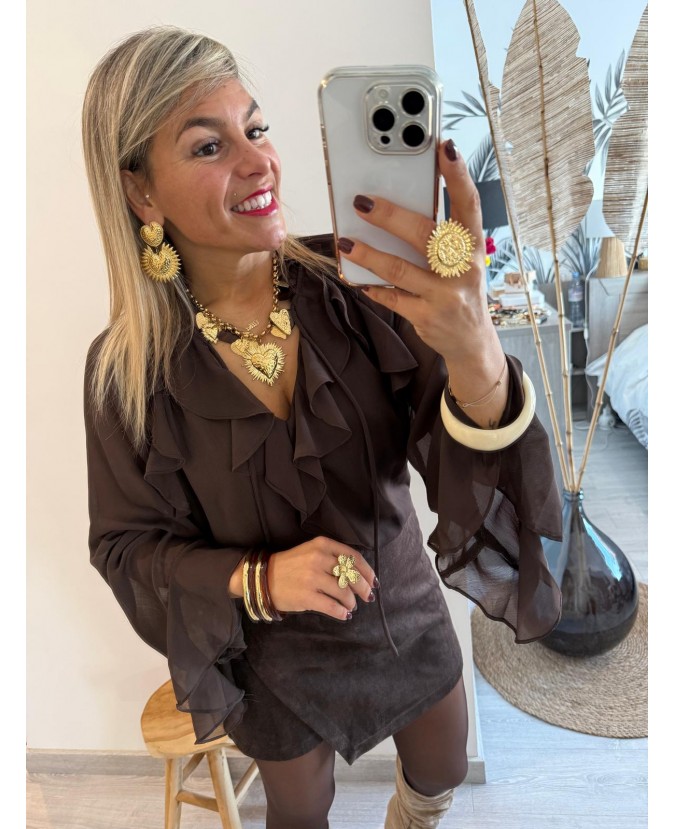 BLOUSE AELYS - CHOCOLAT