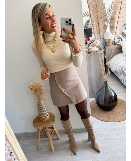 JUPE SHORT ROSALINE - BEIGE