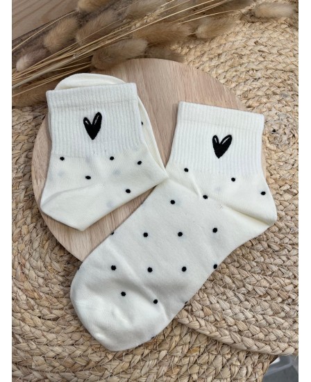 CHAUSSETTES À POIS - COEUR