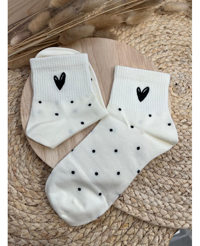 CHAUSSETTES À POIS - COEUR