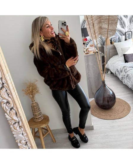 MANTEAU FAYCAL - MARRON