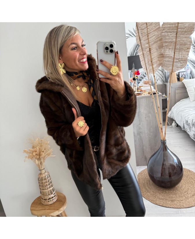 MANTEAU FAYCAL - MARRON