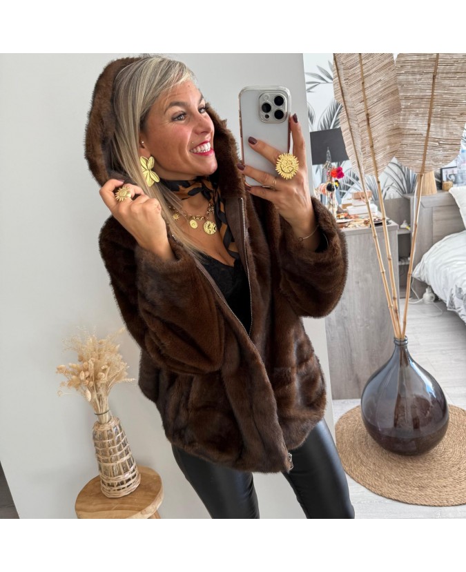 MANTEAU FAYCAL - MARRON