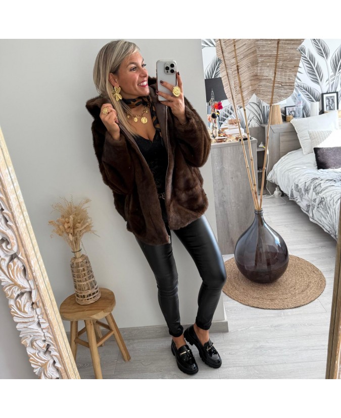 MANTEAU FAYCAL - MARRON