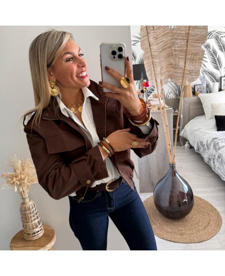 VESTE REBECCA - CHOCOLAT