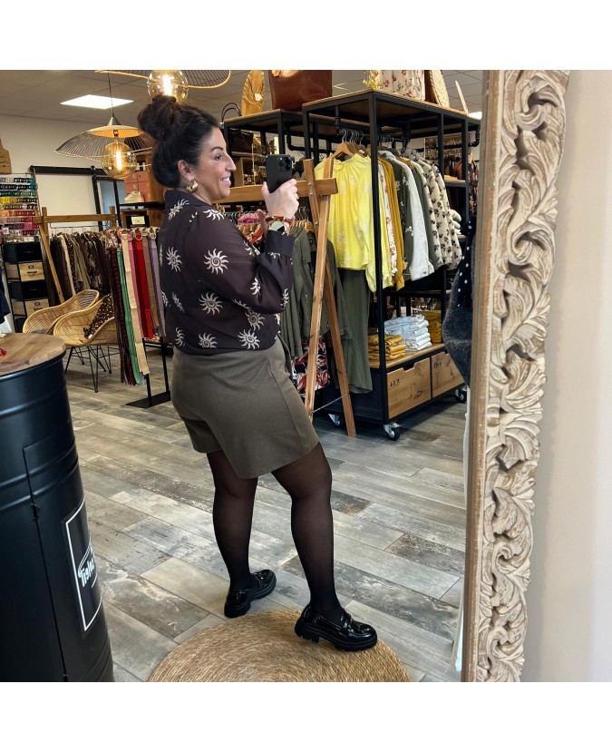 JUPE SHORT PULP ZAIRA - TAUPE