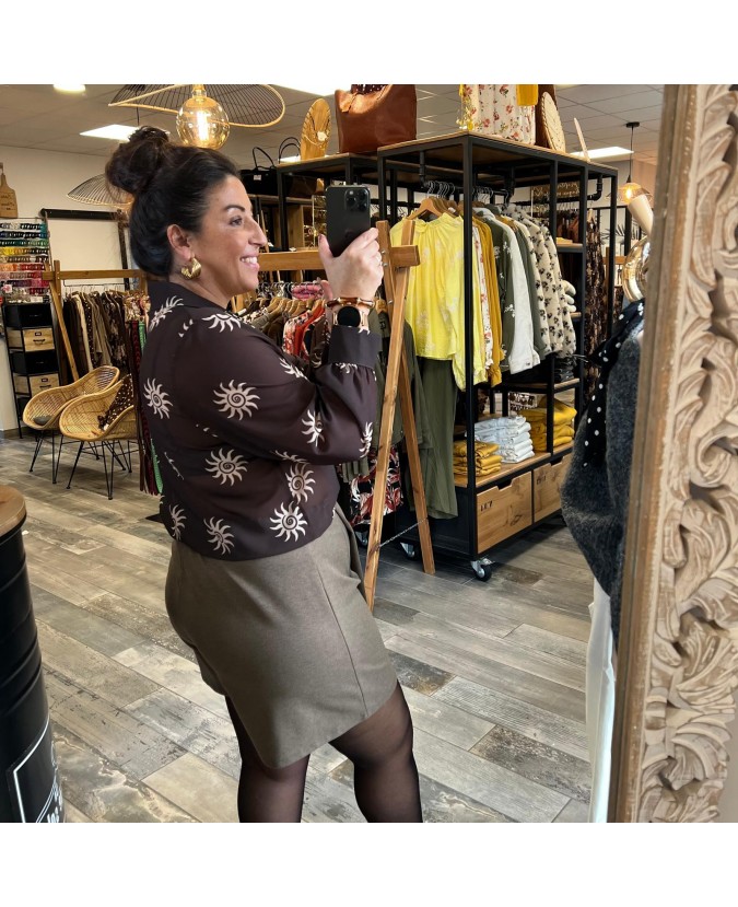 JUPE SHORT PULP ZAIRA - TAUPE