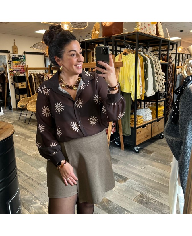 JUPE SHORT PULP ZAIRA - TAUPE