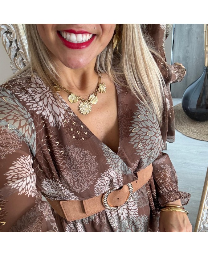 ROBE SYLVANA - MARRON