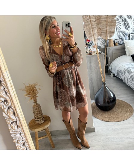 ROBE SYLVANA - MARRON