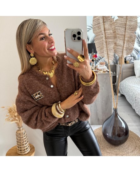 GILET CHANTALE - MARRON