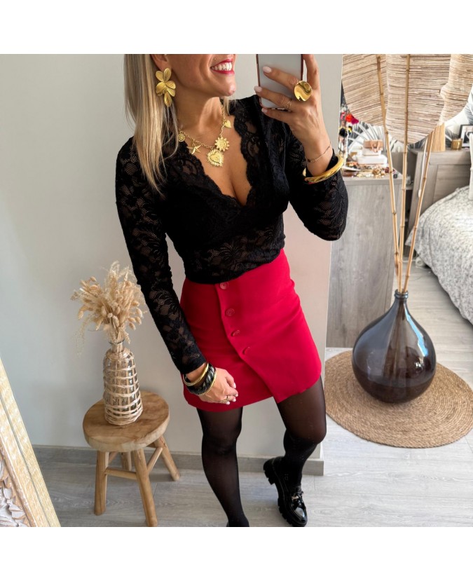 JUPE SHORT ROSALINE - ROUGE