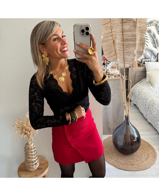 JUPE SHORT ROSALINE - ROUGE