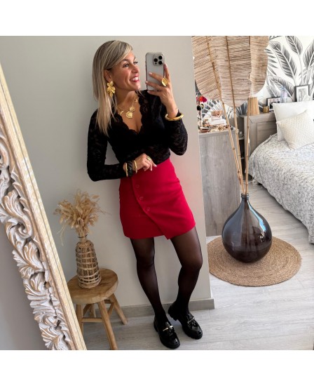 JUPE SHORT ROSALINE - ROUGE
