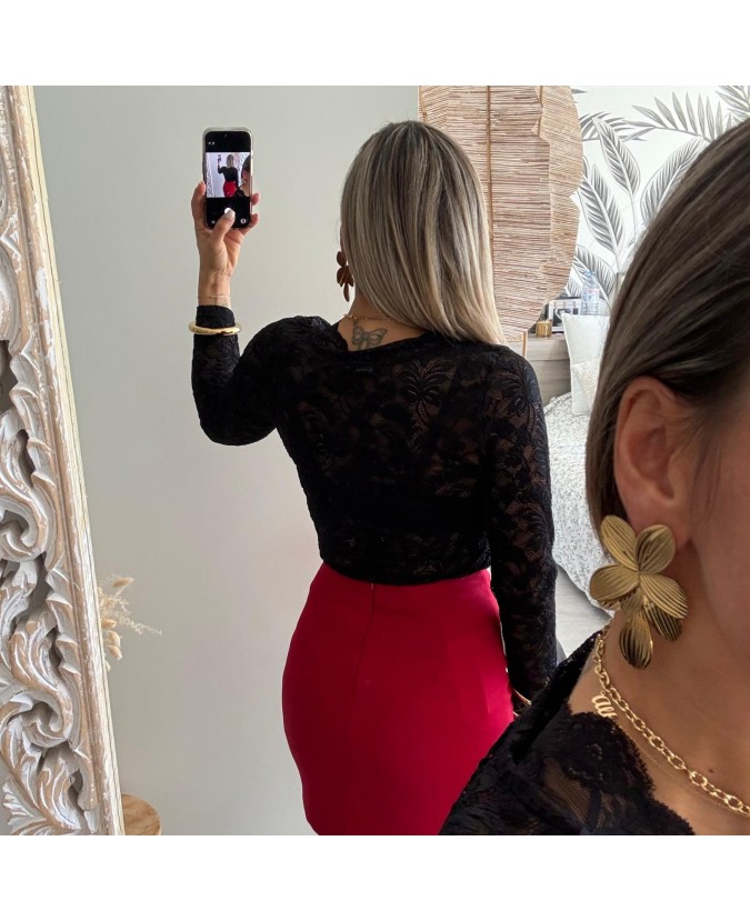 JUPE SHORT ROSALINE - ROUGE