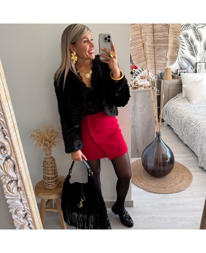 JUPE SHORT ROSALINE - ROUGE