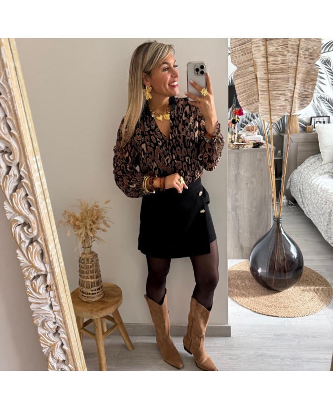 JUPE SHORT HORTENSE - NOIR