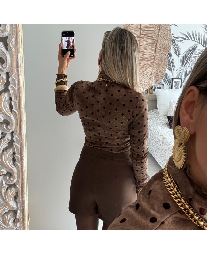 JUPE SHORT HORTENSE - CHOCO