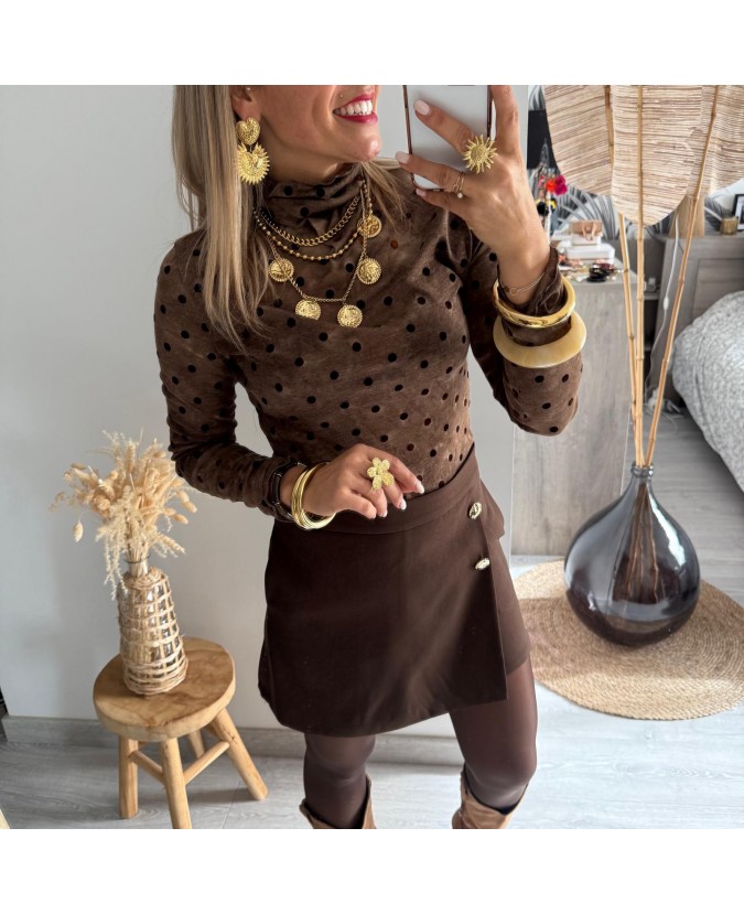 JUPE SHORT HORTENSE - CHOCO