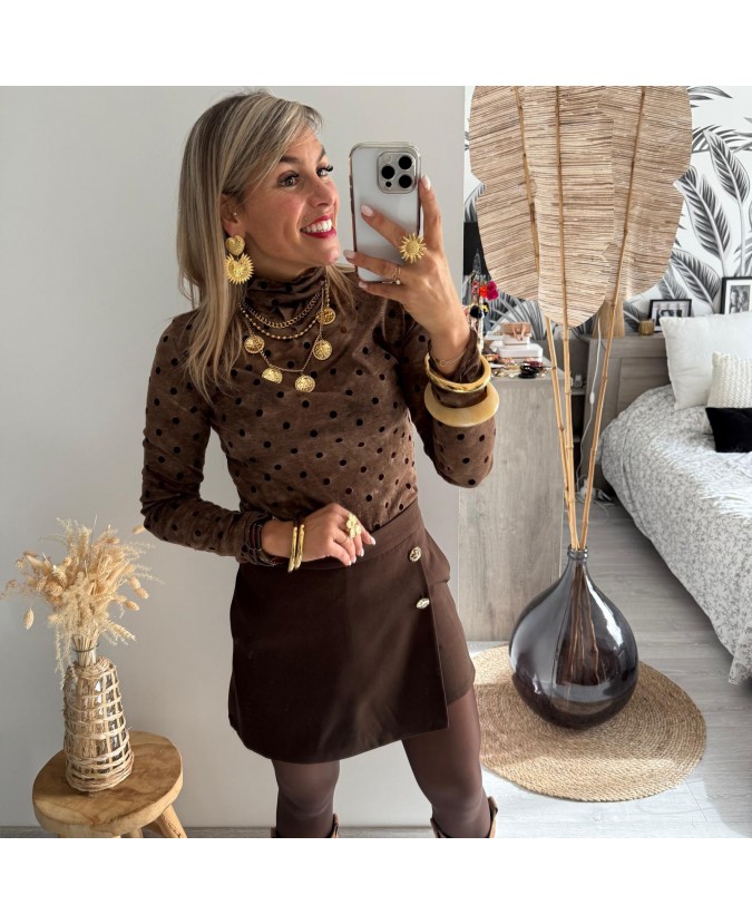 JUPE SHORT HORTENSE - CHOCO