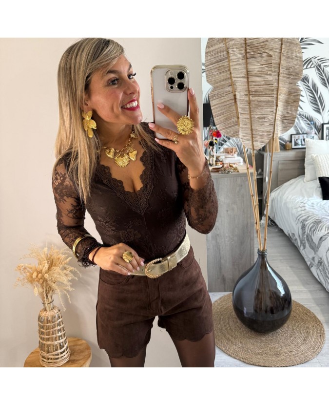 SHORT ILORNA - CHOCOLAT