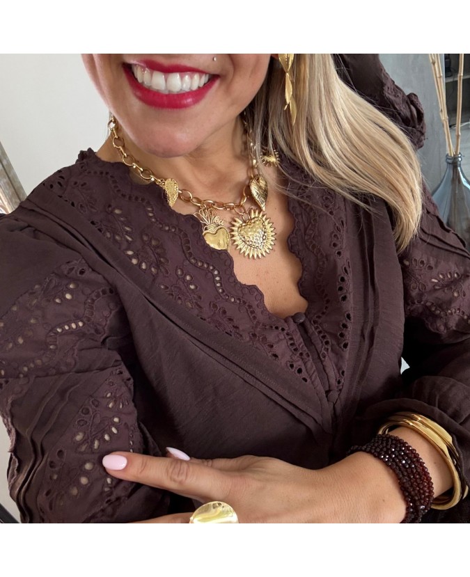 BLOUSE MOIRA - CHOCOLAT