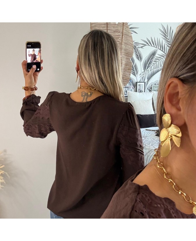 BLOUSE MOIRA - CHOCOLAT