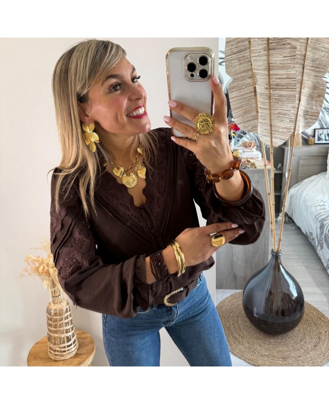 BLOUSE MOIRA - CHOCOLAT