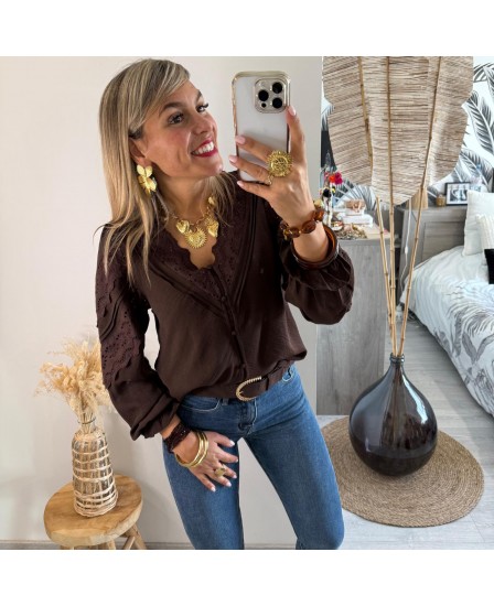 BLOUSE MOIRA - CHOCOLAT