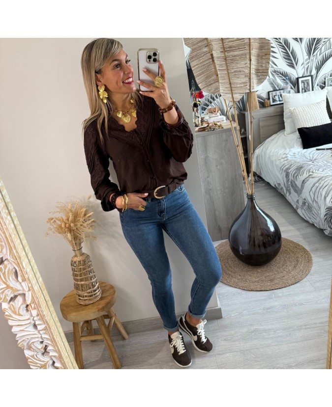 BLOUSE MOIRA - CHOCOLAT