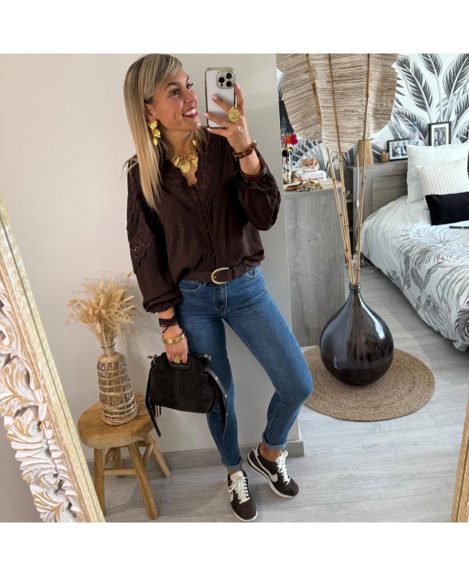 BLOUSE MOIRA - CHOCOLAT