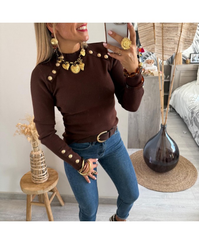 PULL SOLANGE - CHOCOLAT