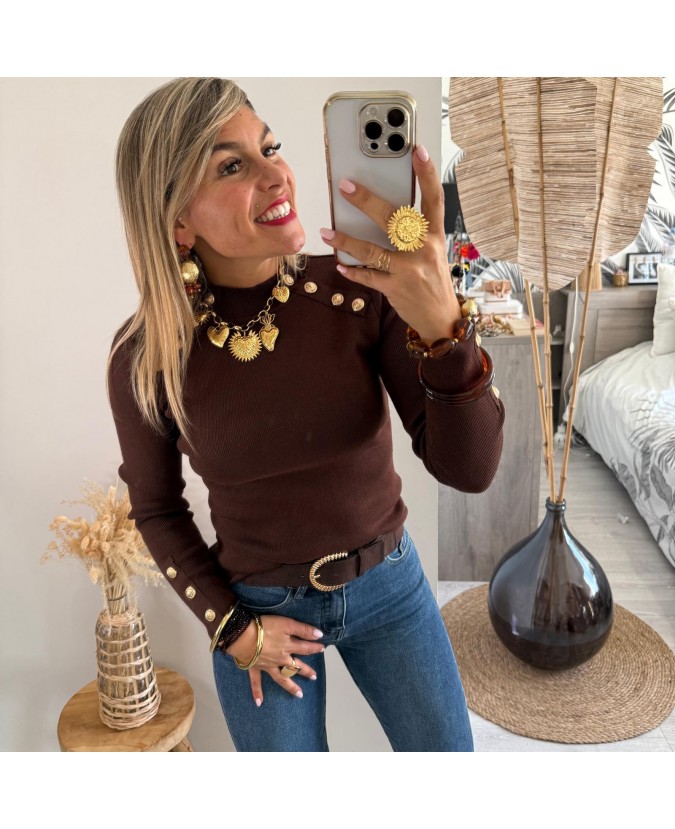 PULL SOLANGE - CHOCOLAT