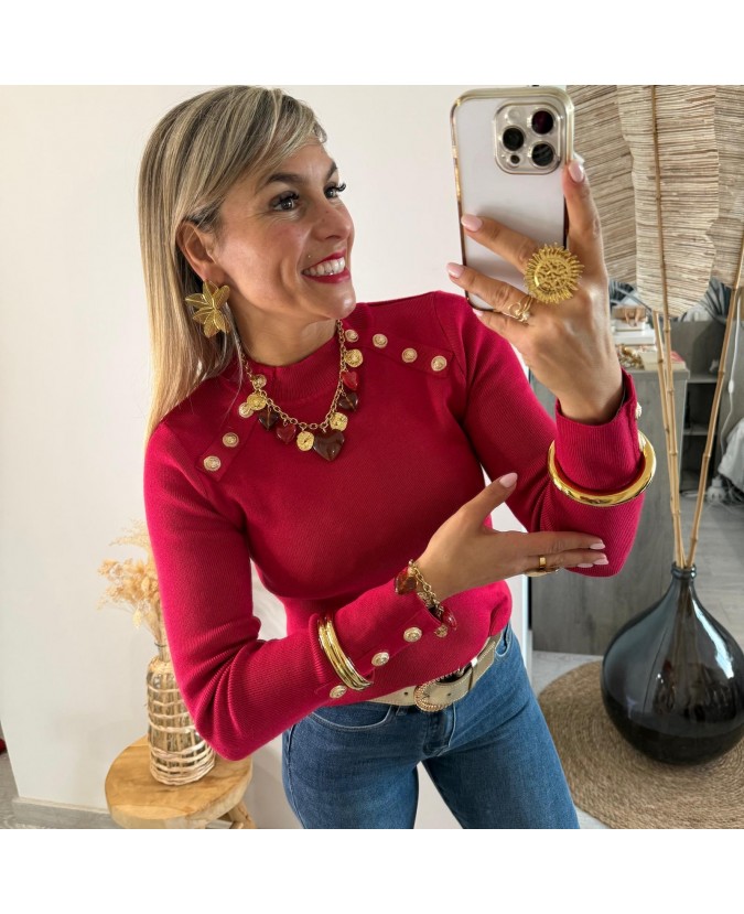 PULL SOLANGE - FRAMBOISE