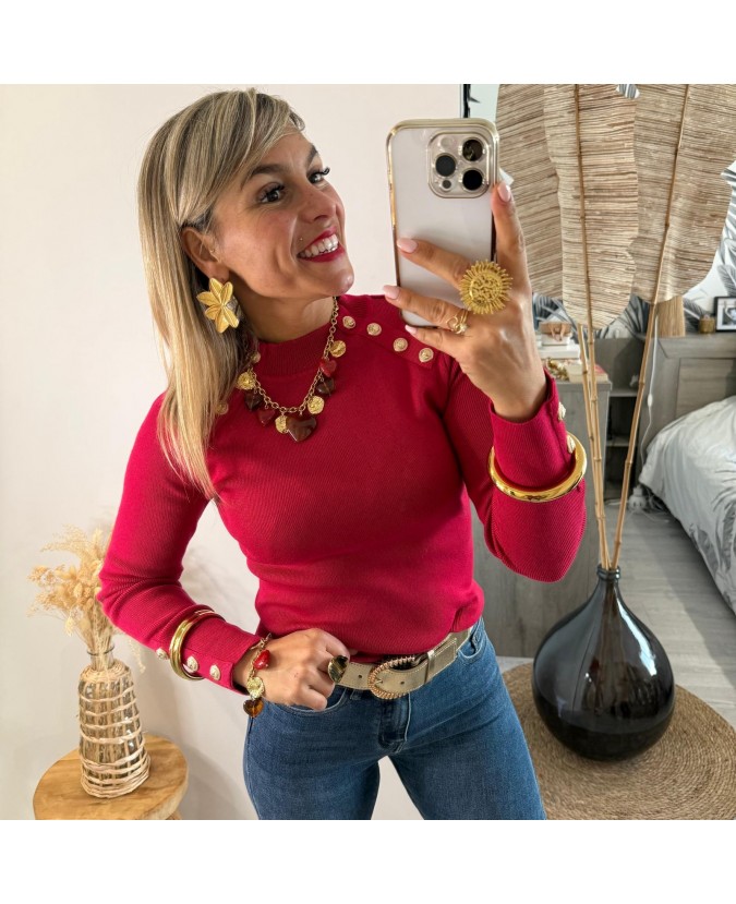 PULL SOLANGE - FRAMBOISE