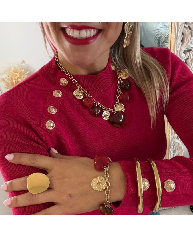 PULL SOLANGE - FRAMBOISE