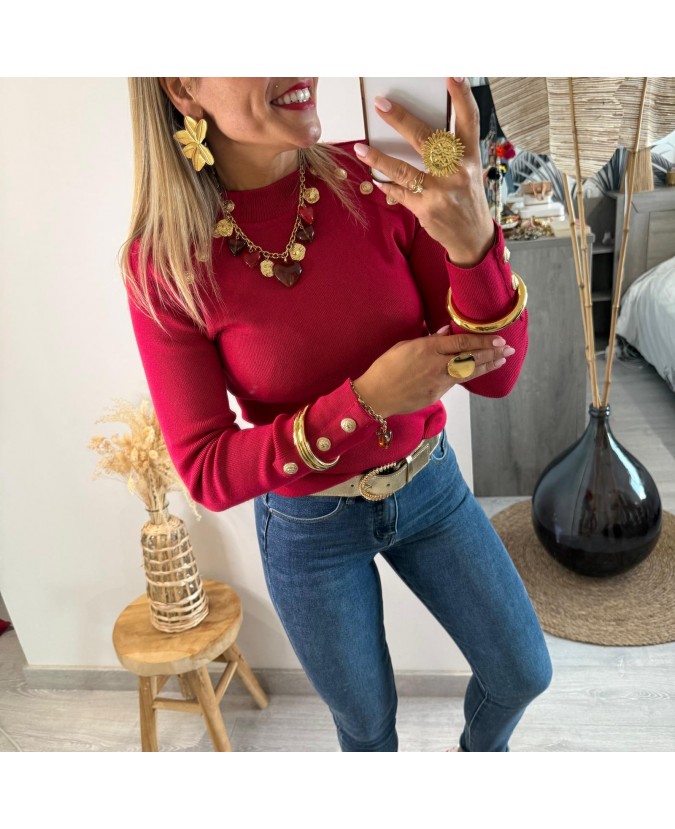 PULL SOLANGE - FRAMBOISE