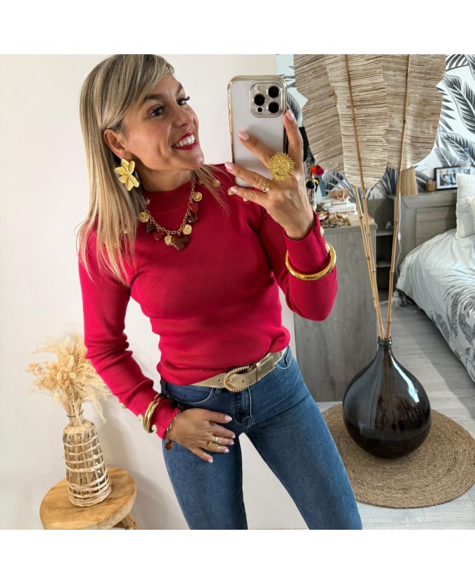 PULL SOLANGE - FRAMBOISE